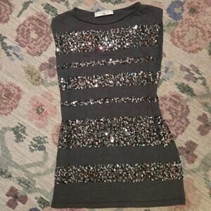 Stunning charcoal gray knit tunic/dress from Trina Turk Los Angeles